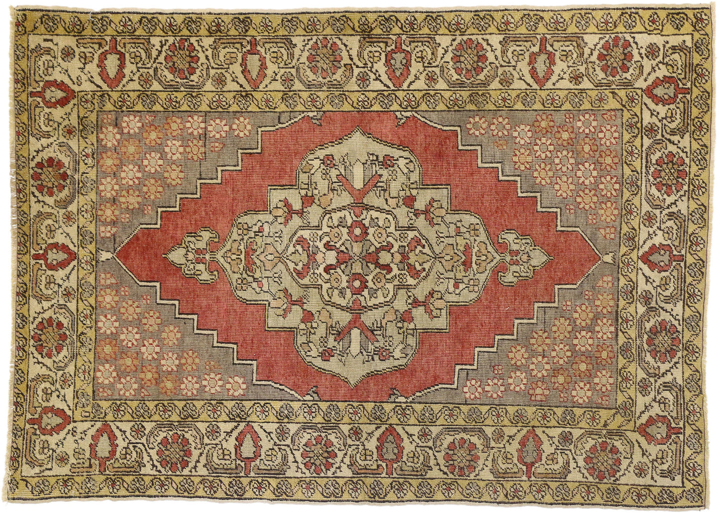 4 x 5 Vintage Turkish Sivas Rug 73920