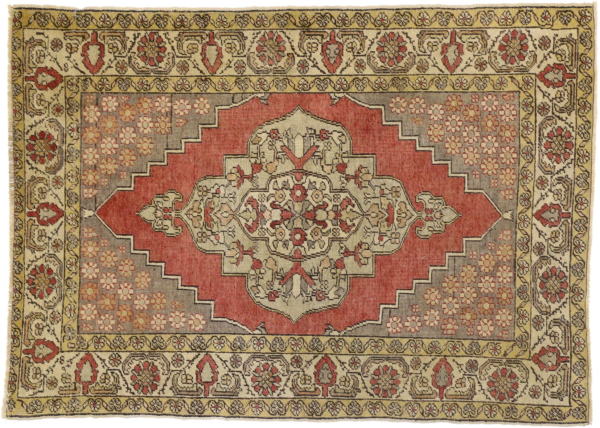 4 x 5 Vintage Turkish Sivas Rug 73920
