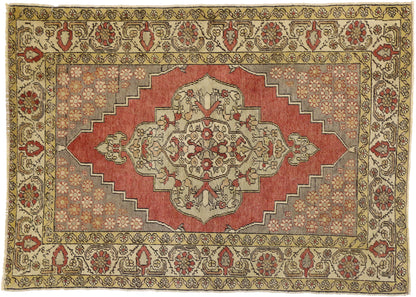 4 x 5 Vintage Turkish Sivas Rug 73920