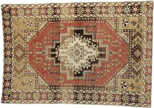 4 x 6 Vintage Turkish Oushak Rug 73922
