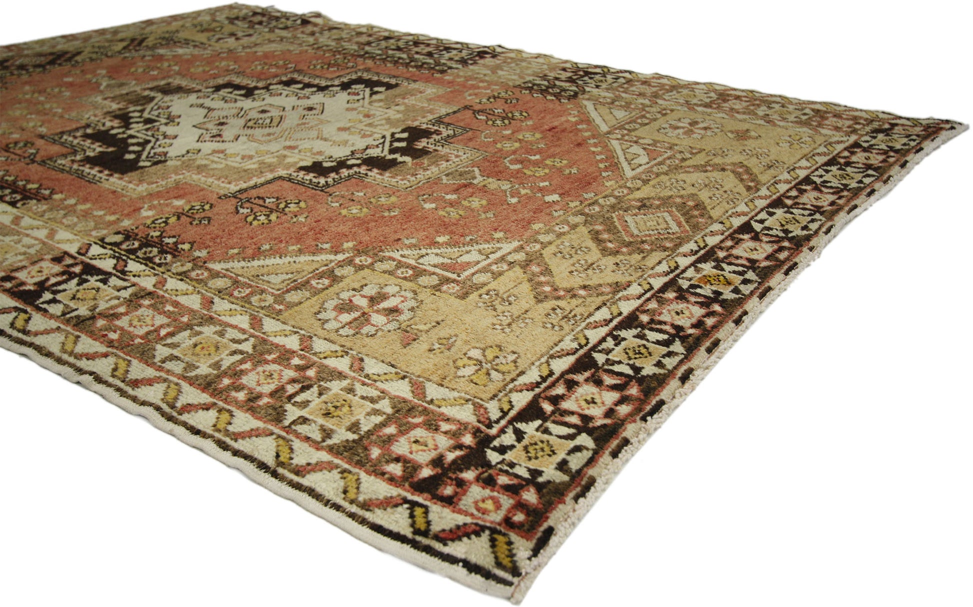 4 x 6 Vintage Turkish Oushak Rug 73922