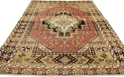 4 x 6 Vintage Turkish Oushak Rug 73922