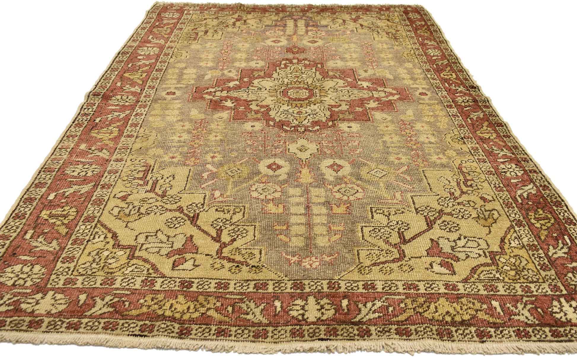 4 x 7 Vintage Turkish Sivas Rug 73924
