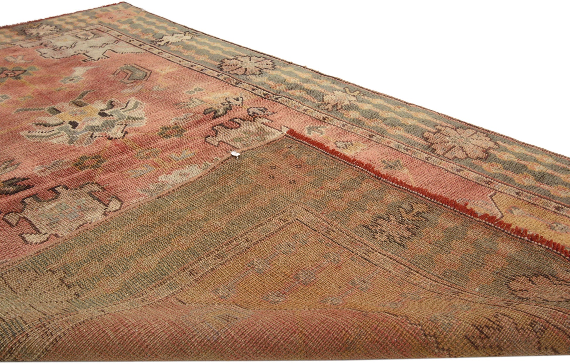 3 x 6 Antique Turkish Oushak Rug 73930