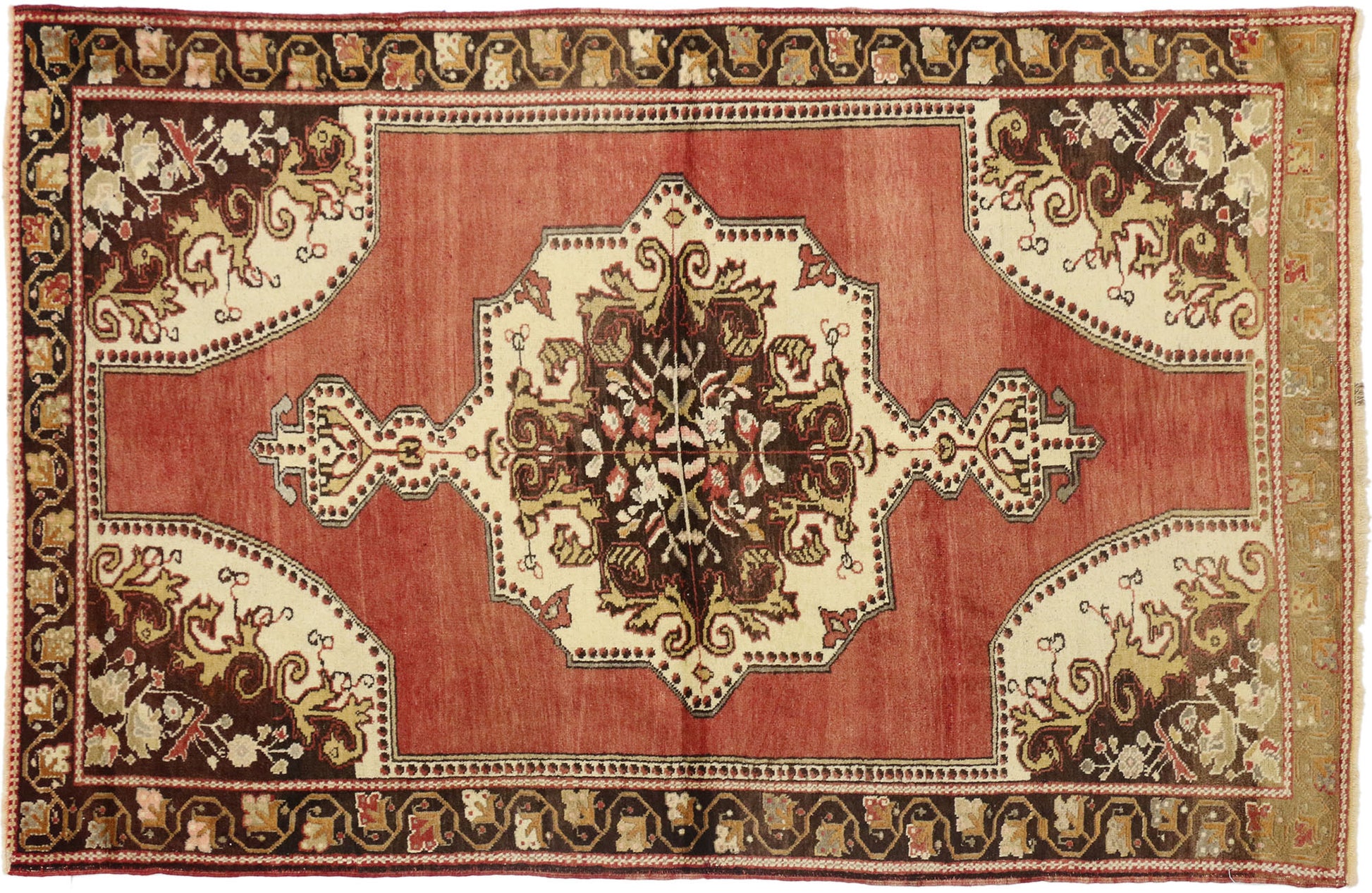 4 x 7 Vintage Turkish Oushak Rug 73931