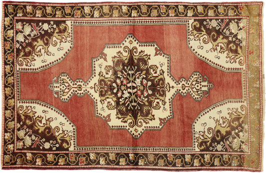 4 x 7 Vintage Turkish Oushak Rug 73931