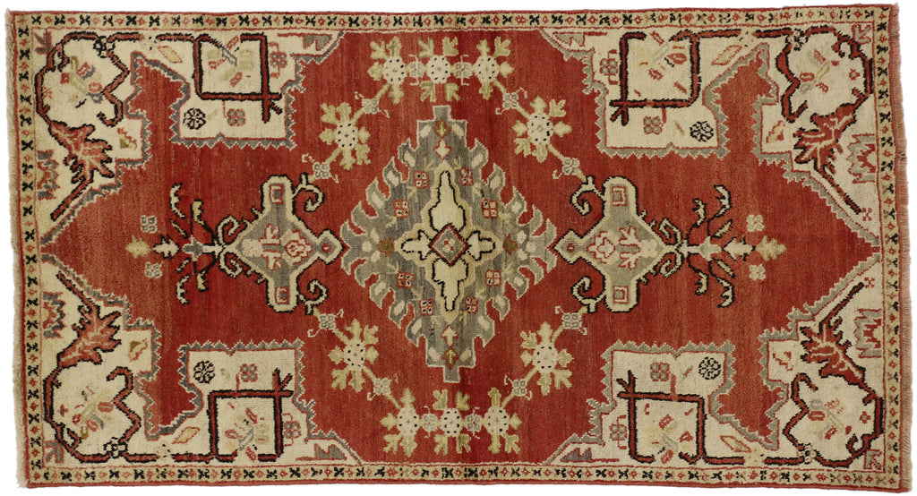 3 x 6 Vintage Turkish Oushak Rug 73934