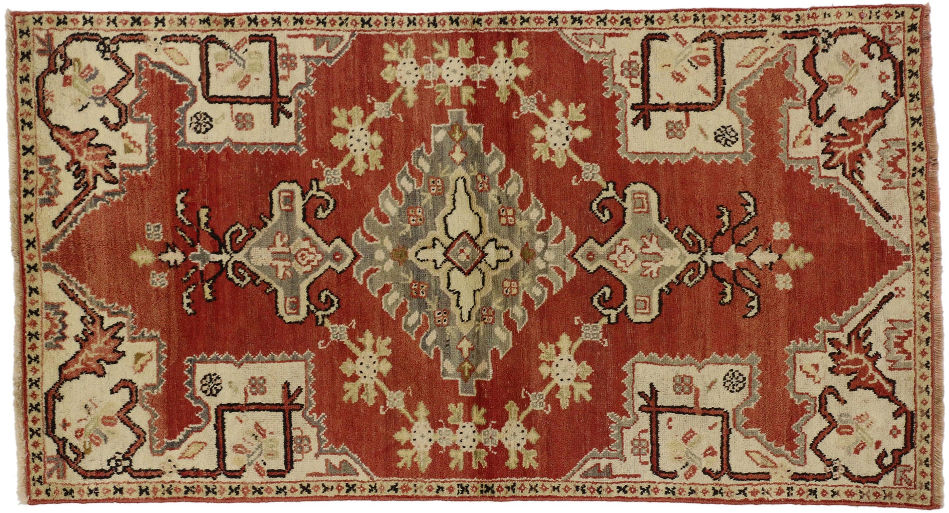 3 x 6 Vintage Turkish Oushak Rug 73934