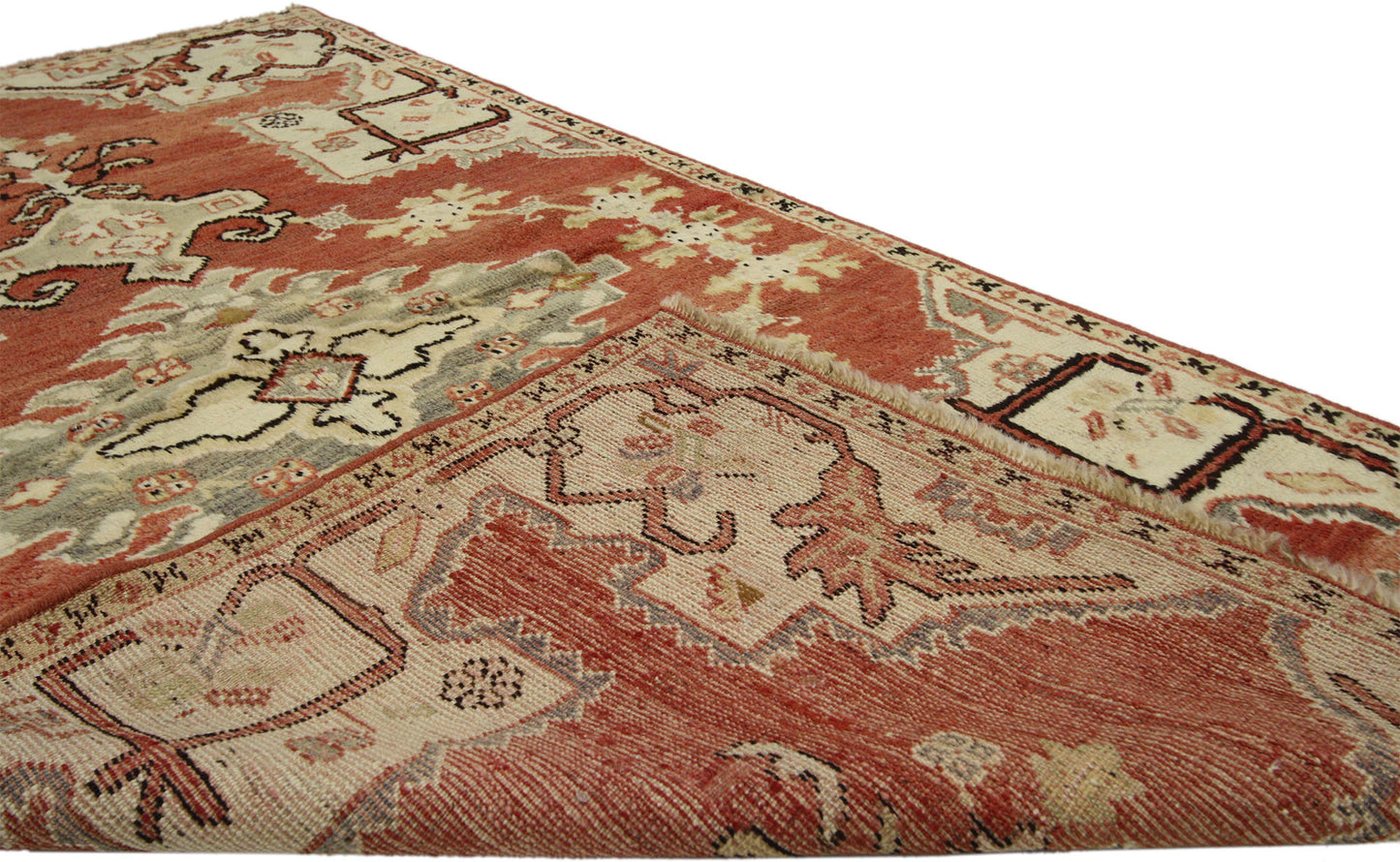 3 x 6 Vintage Turkish Oushak Rug 73934