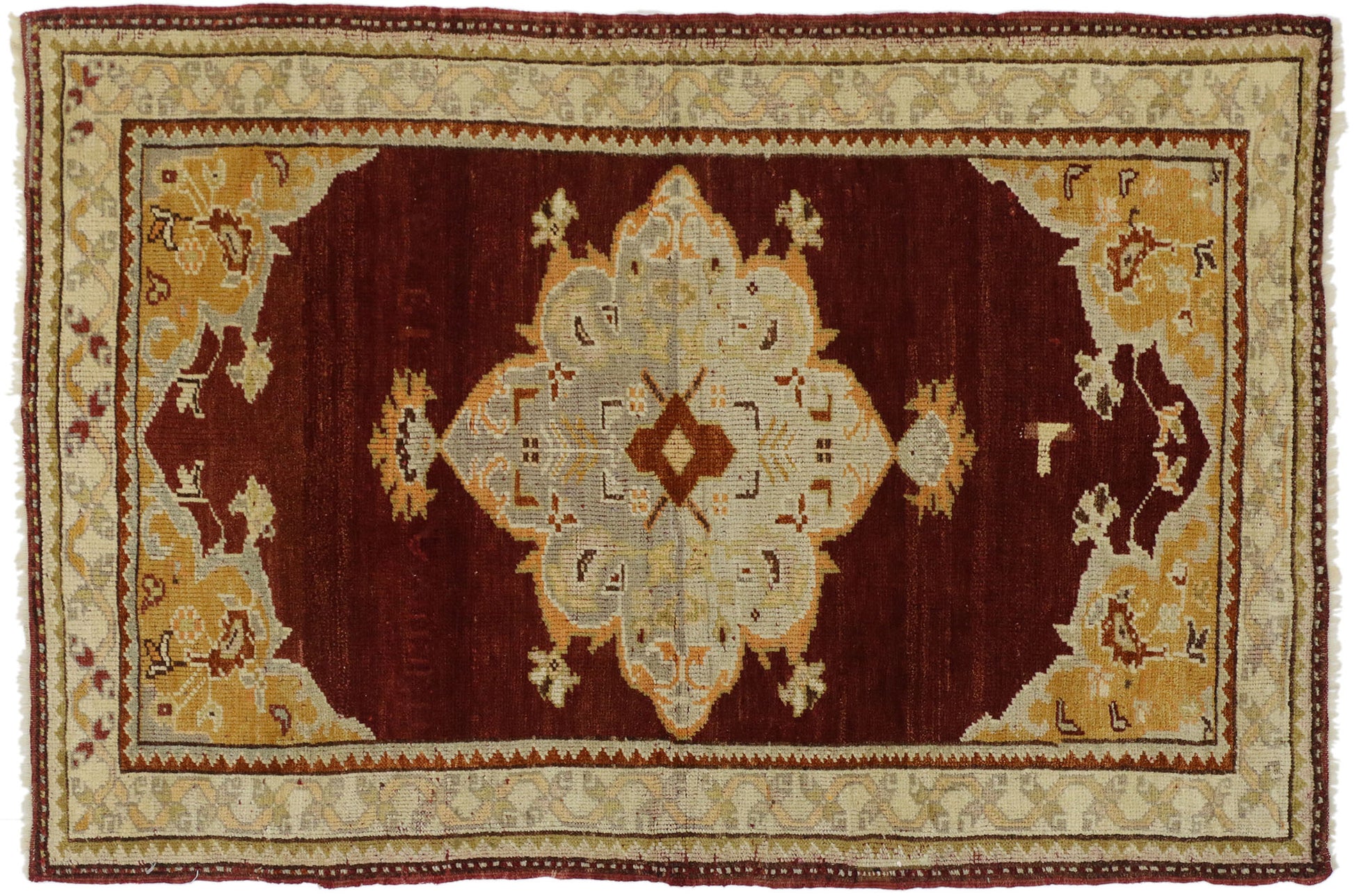 3 x 6 Vintage Turkish Oushak Rug 73935