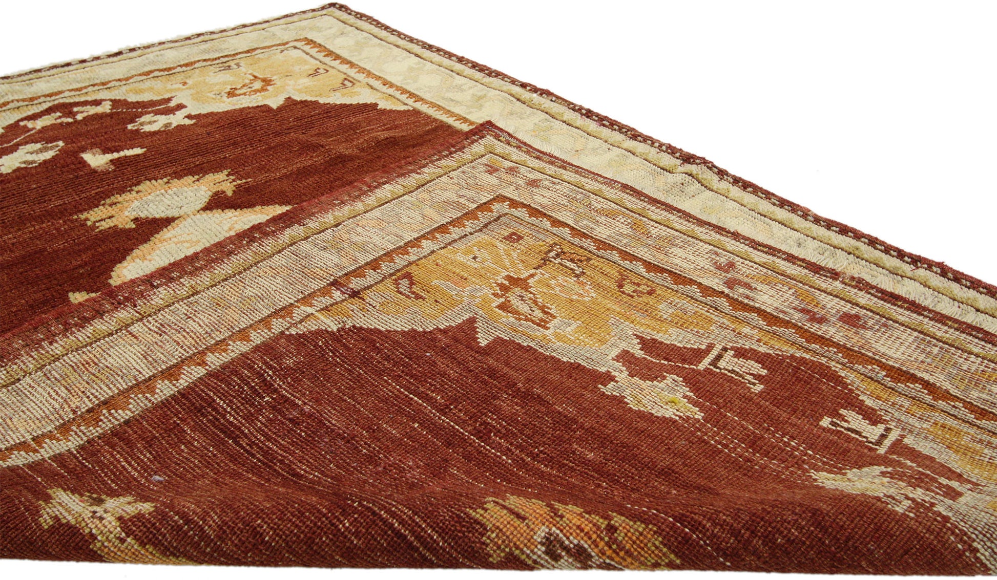 3 x 6 Vintage Turkish Oushak Rug 73935