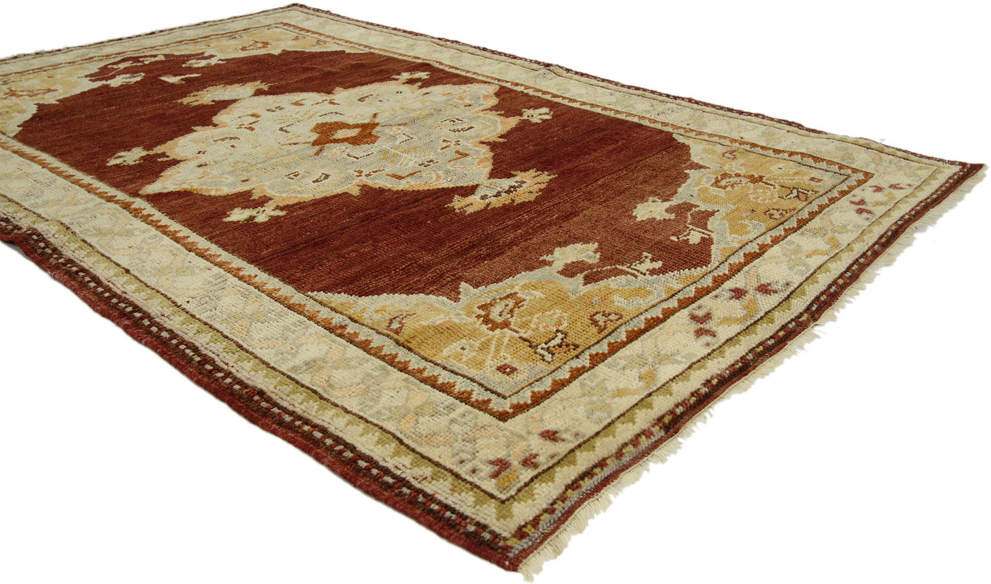 3 x 6 Vintage Turkish Oushak Rug 73935