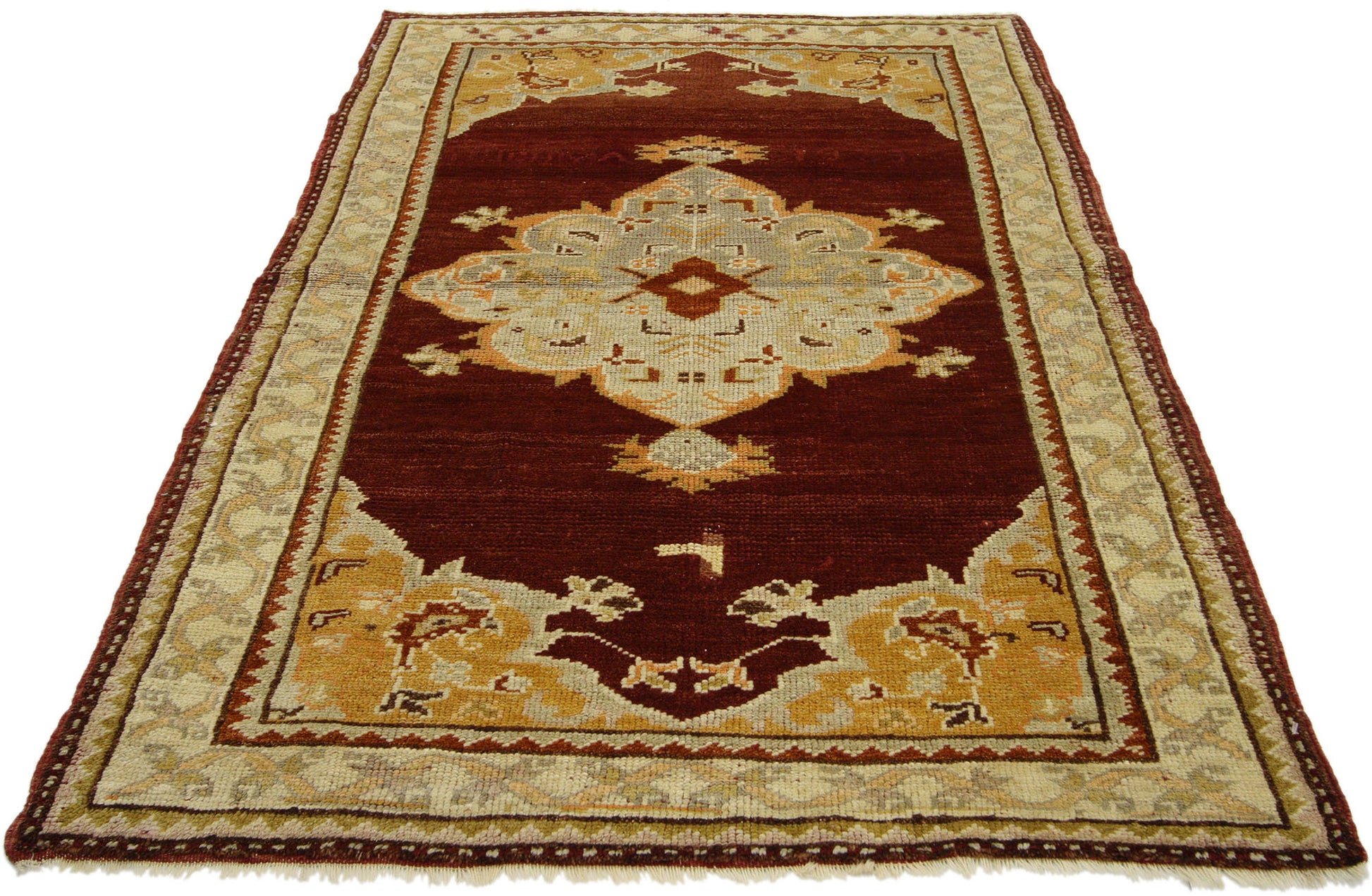 3 x 6 Vintage Turkish Oushak Rug 73935