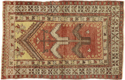 4 x 6 Vintage Turkish Oushak Prayer Rug 73941