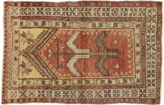 4 x 6 Vintage Turkish Oushak Prayer Rug 73941
