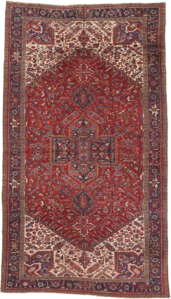 11 x 20 Antique Persian Heriz Rug 73952