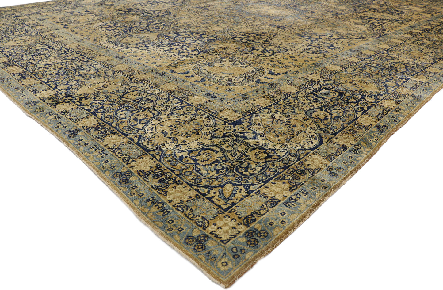 11 x 16 Antique Persian Yazd Rug 73956