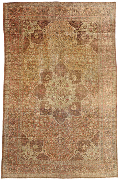 11 x 18 Antique Persian Tabriz Rug 73962