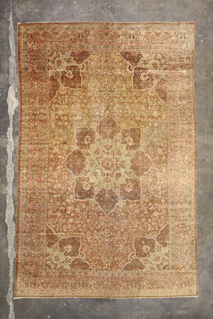 11 x 18 Antique Persian Tabriz Rug 73962