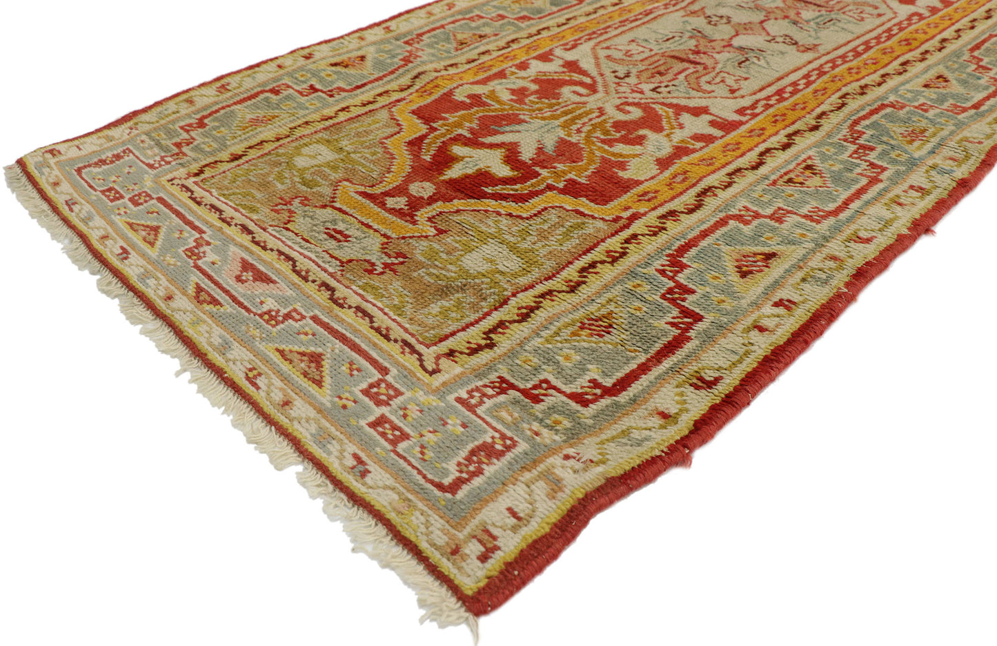 3 x 23 Antique Turkish Oushak Runner 73985