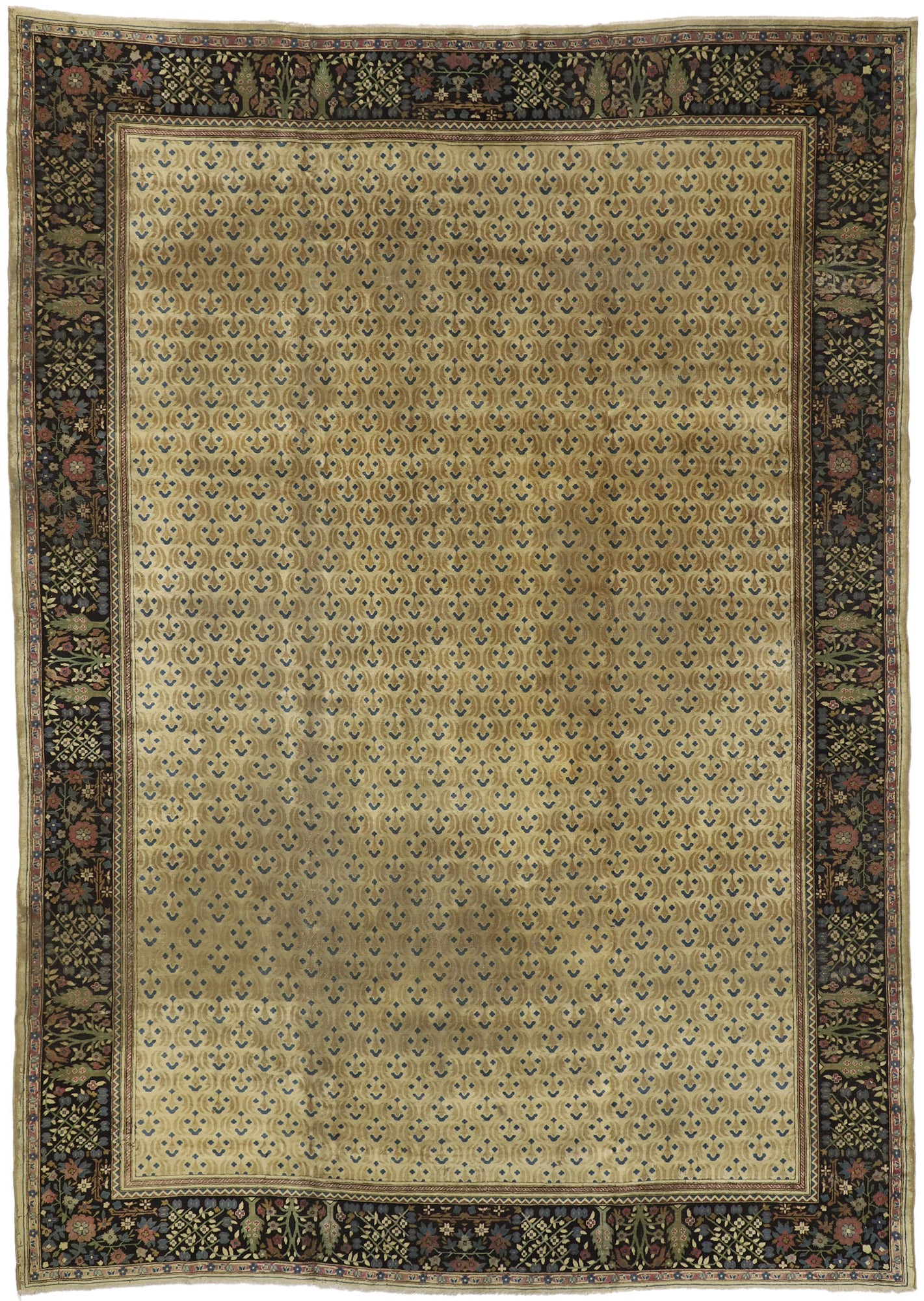 10 x 14 Antique Indian Agra Rug 73986