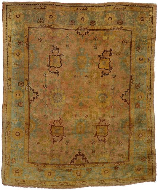 9 x 12 Antique Turkish Oushak Rug 73987