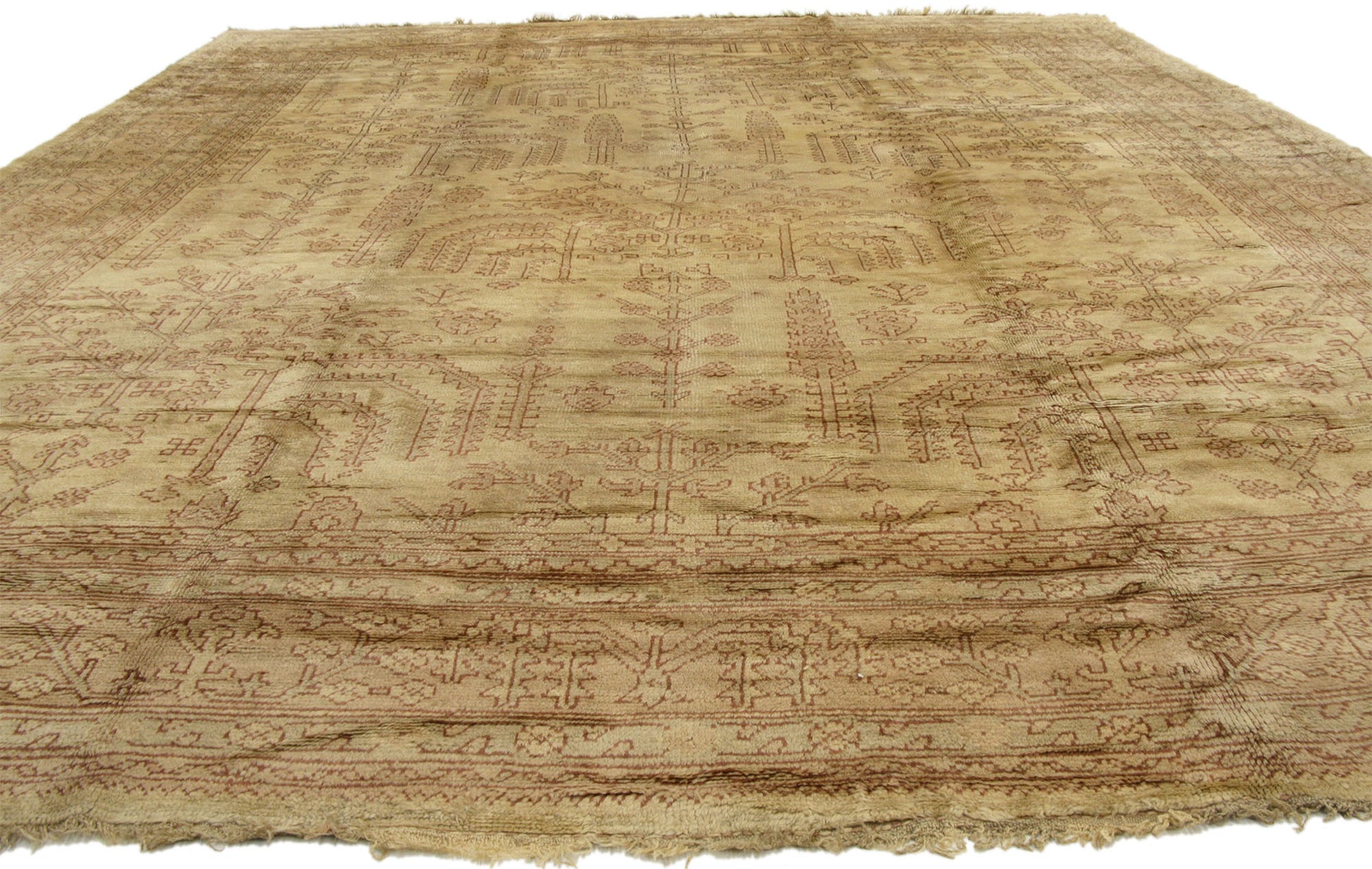 12 x 15 Antique Turkish Oushak Rug 74037