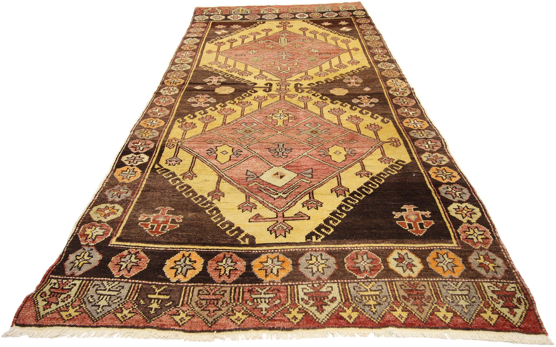 4 x 9 Vintage Turkish Oushak Rug 74046