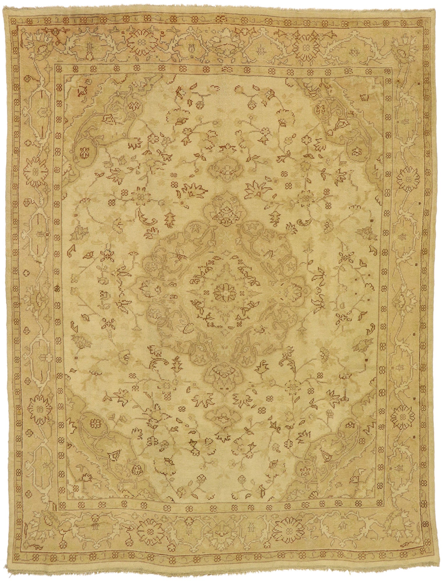 10 x 14 Antique Turkish Oushak Rug 74056