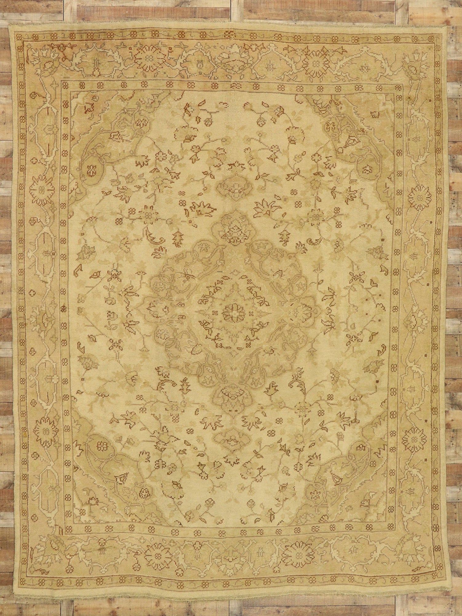 10 x 14 Antique Turkish Oushak Rug 74056
