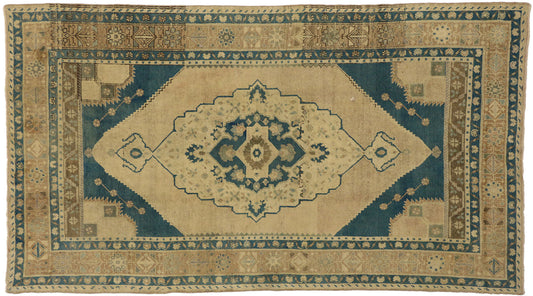 5 x 10 Vintage Turkish Oushak Rug 74103