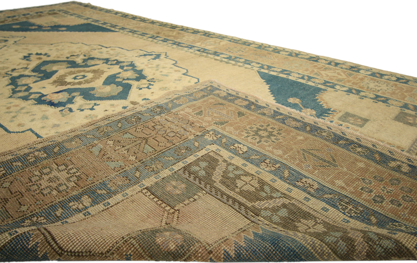 5 x 10 Vintage Turkish Oushak Rug 74103