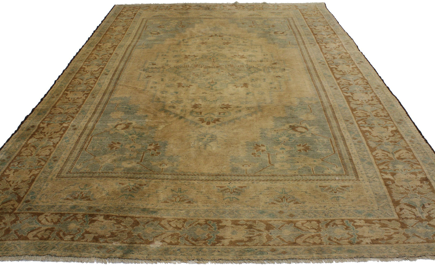 7 x 12 Vintage Turkish Oushak Rug 74105