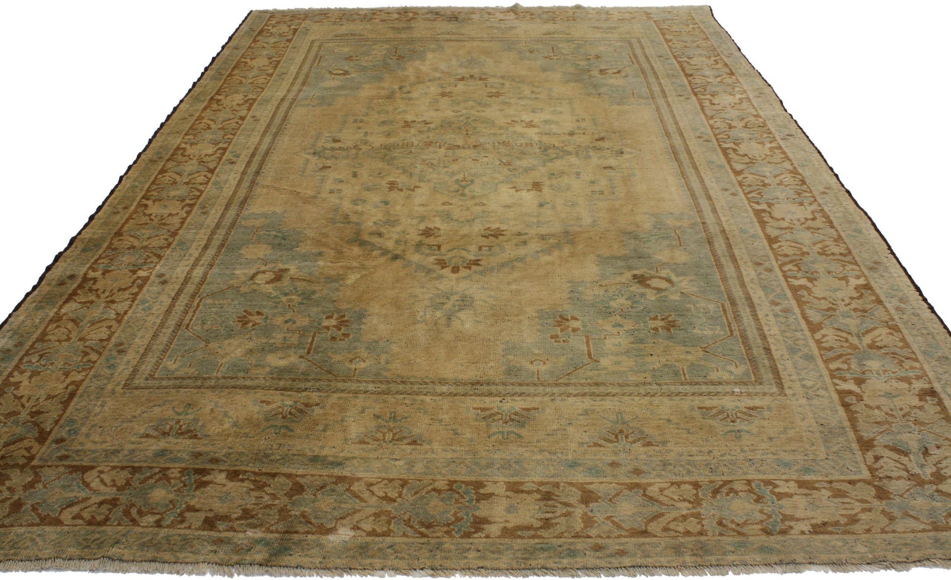 7 x 12 Vintage Turkish Oushak Rug 74105