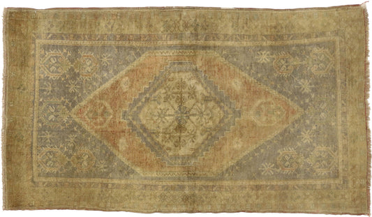 3 x 7 Vintage Turkish Oushak Rug 74118