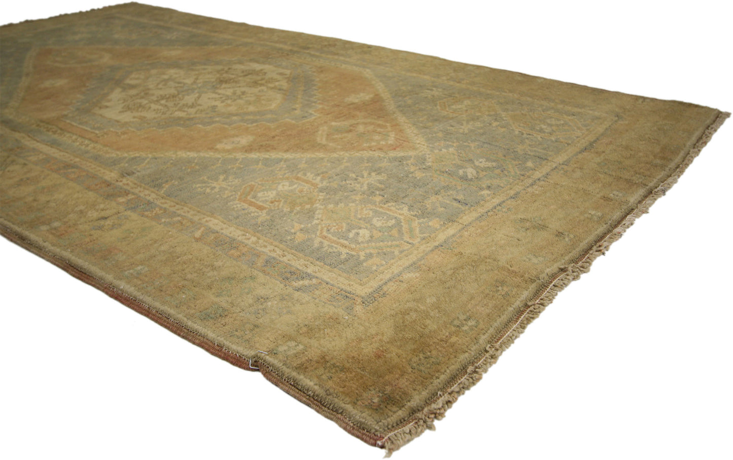 3 x 7 Vintage Turkish Oushak Rug 74118