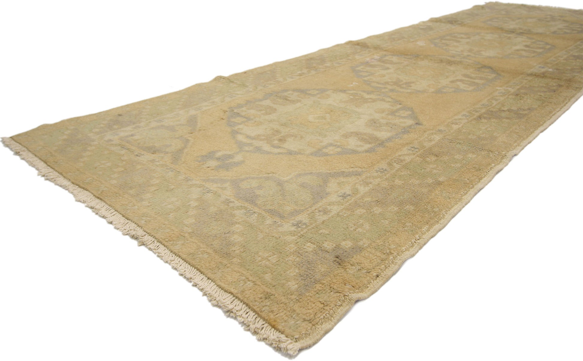 3 x 9 Vintage Turkish Oushak Rug 74127
