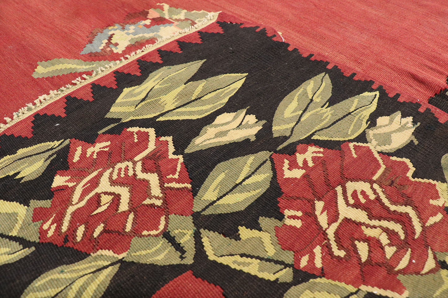 8 x 11 Vintage Turkish Rose Kilim Rug 74128