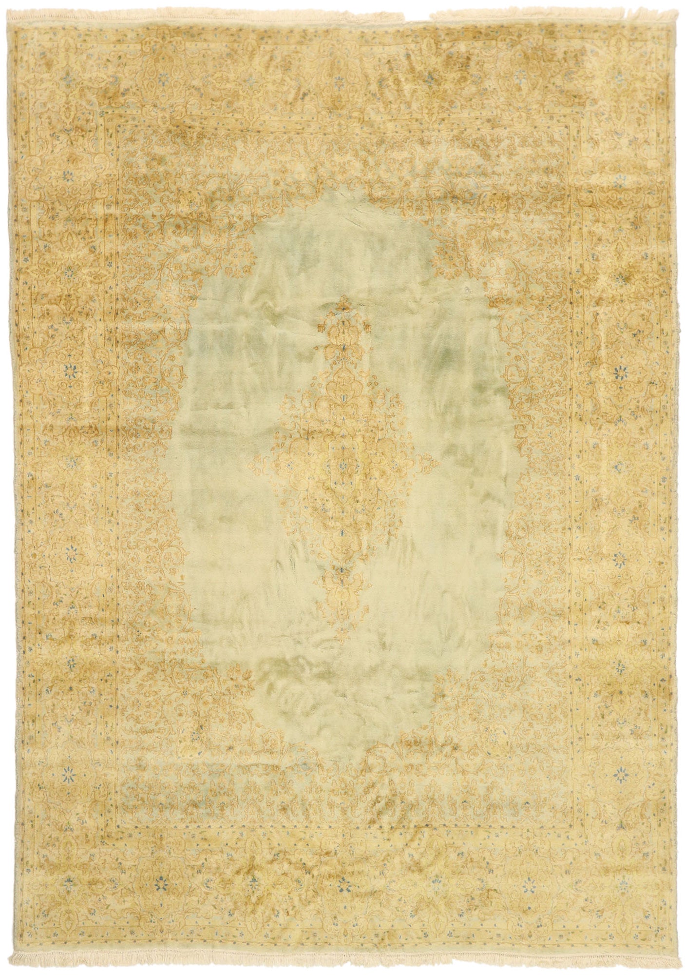 10 x 14 Vintage Persian Kerman Rug 74160