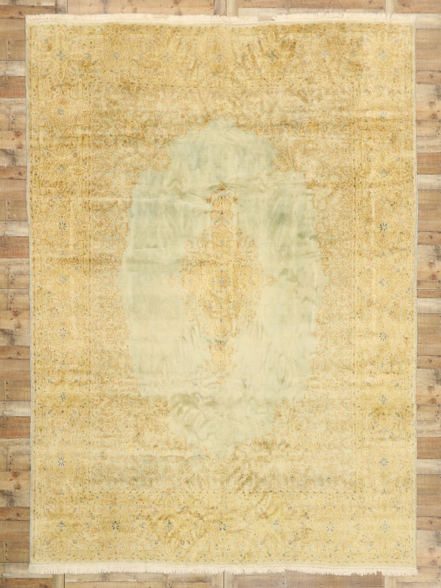 10 x 14 Vintage Persian Kerman Rug 74160