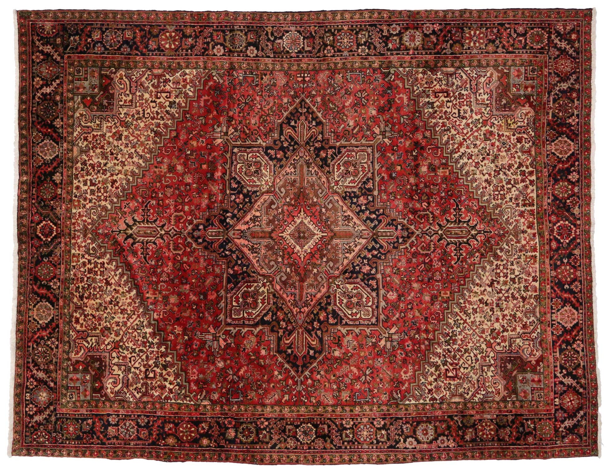 10 x 13 Vintage Heriz Rug 74211