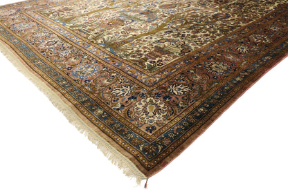 7 x 11 Antique Persian Mohtasham Kashan Rug 74220