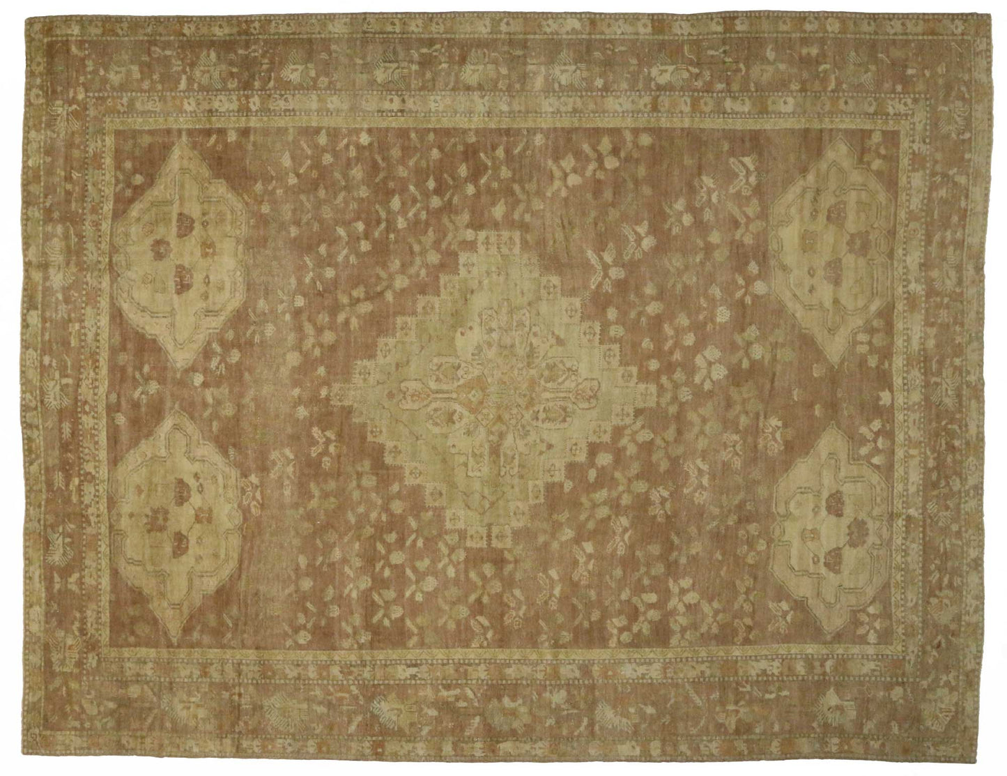 13 x 17 Antique Turkish Oushak Rug 74227