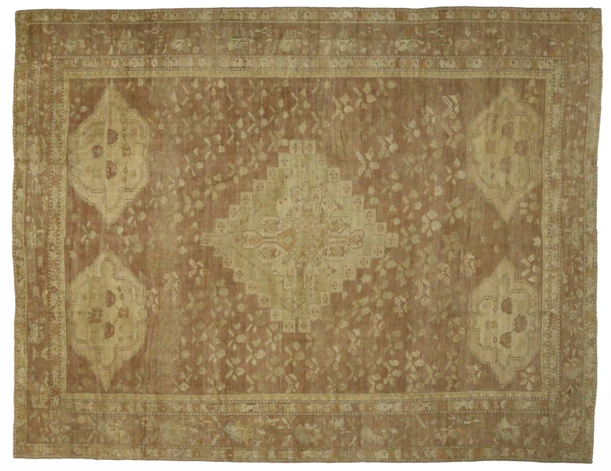 13 x 17 Antique Turkish Oushak Rug 74227