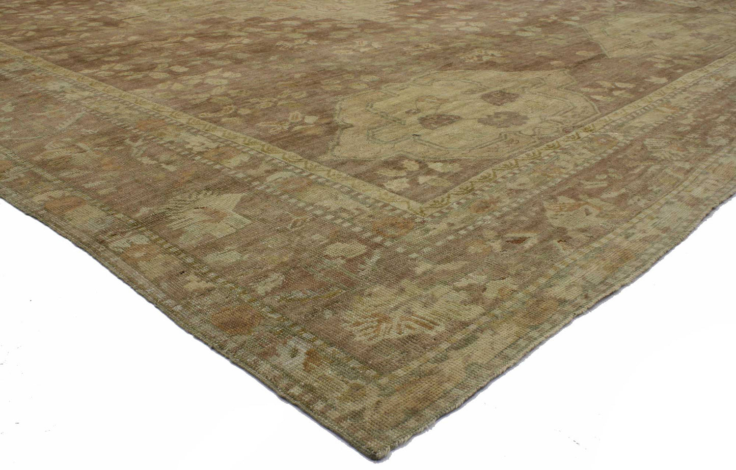 13 x 17 Antique Turkish Oushak Rug 74227