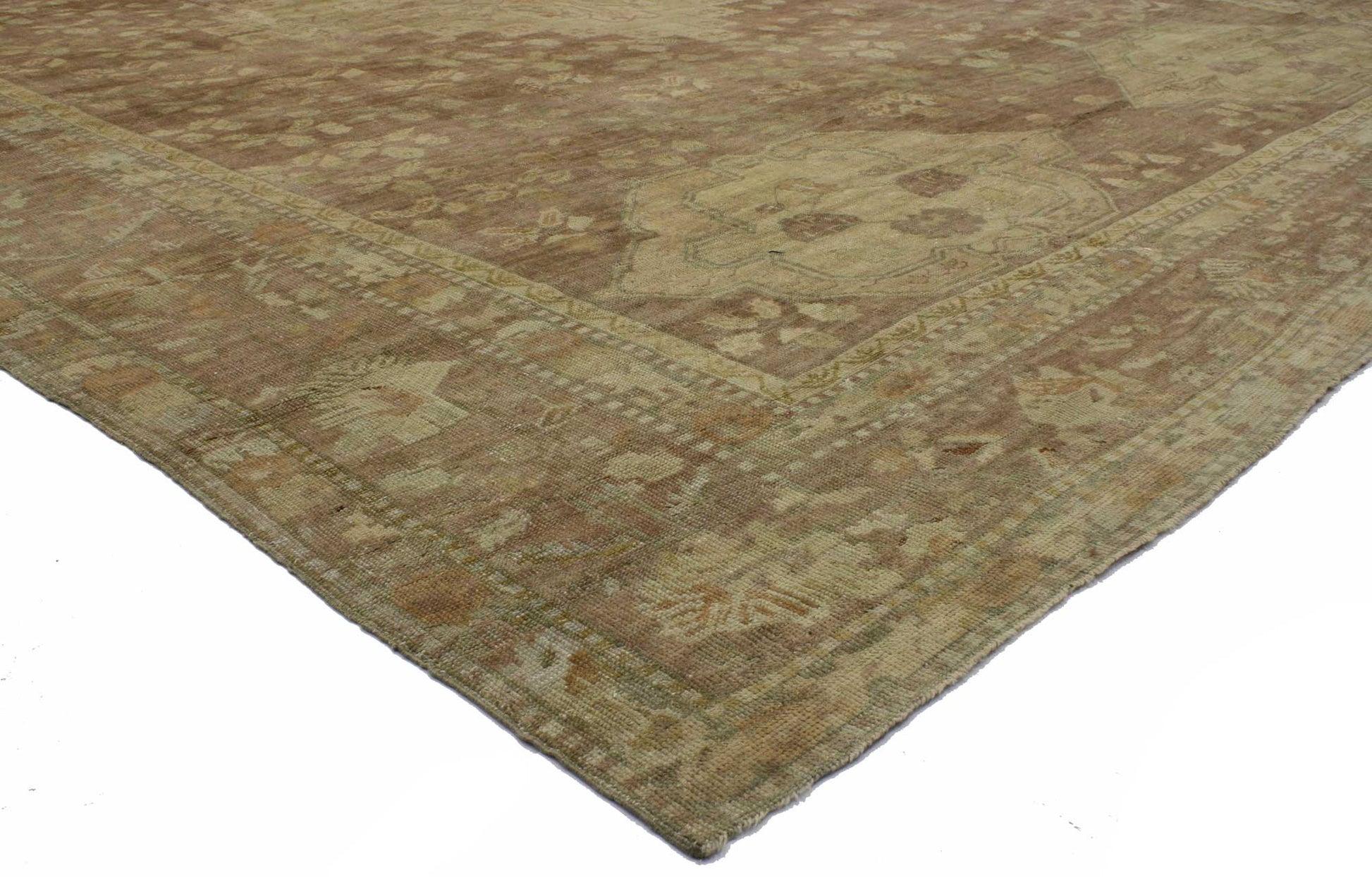 13 x 17 Antique Turkish Oushak Rug 74227