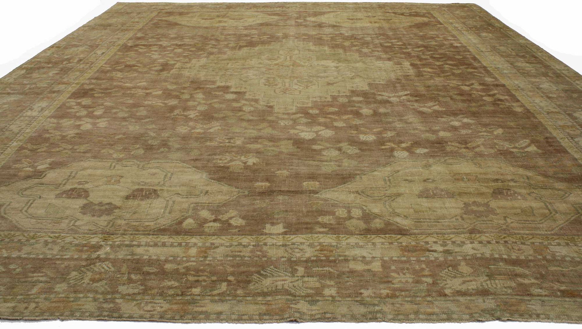 13 x 17 Antique Turkish Oushak Rug 74227