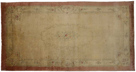 12 x 23 Antique Spanish Savonnerie Rug 74231