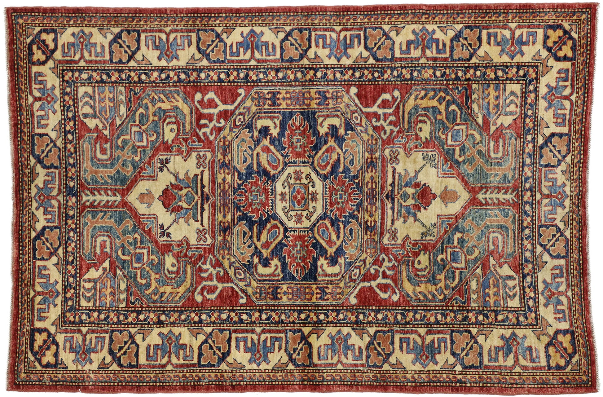 4 x 6 Vintage Turkish Oushak Rug 74236