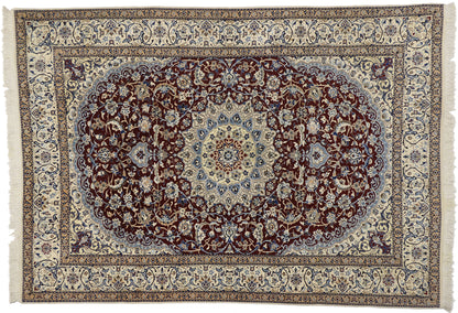 7 x 9 Vintage Persian Nain Rug 74241